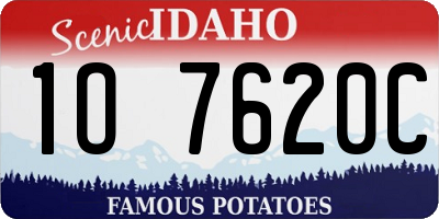 ID license plate 1O7620C