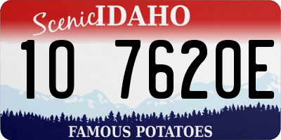 ID license plate 1O7620E