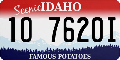 ID license plate 1O7620I
