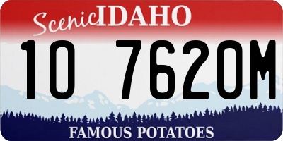 ID license plate 1O7620M