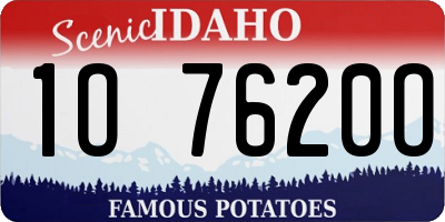 ID license plate 1O7620O