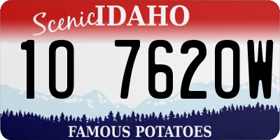 ID license plate 1O7620W