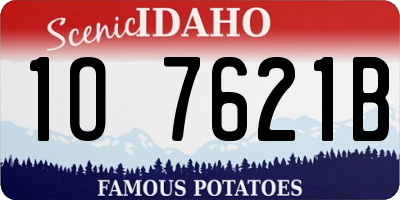 ID license plate 1O7621B