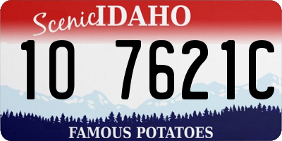 ID license plate 1O7621C