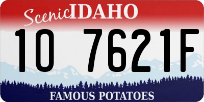 ID license plate 1O7621F