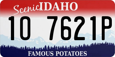 ID license plate 1O7621P