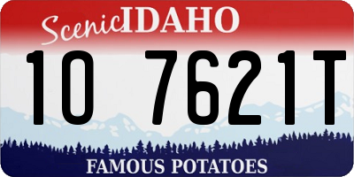 ID license plate 1O7621T