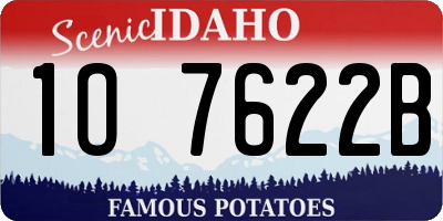ID license plate 1O7622B