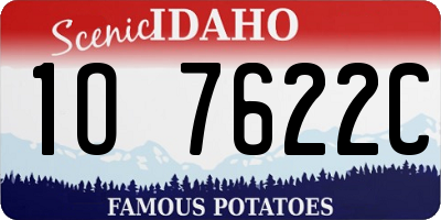 ID license plate 1O7622C