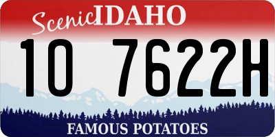 ID license plate 1O7622H