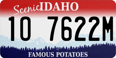 ID license plate 1O7622M