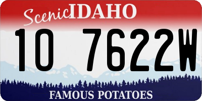 ID license plate 1O7622W