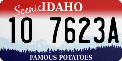 ID license plate 1O7623A