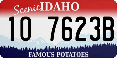 ID license plate 1O7623B