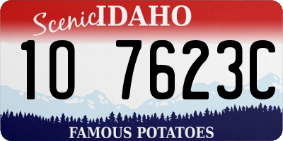ID license plate 1O7623C