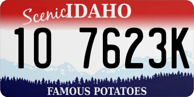 ID license plate 1O7623K
