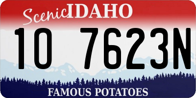 ID license plate 1O7623N