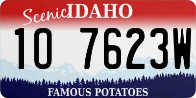 ID license plate 1O7623W