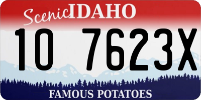 ID license plate 1O7623X