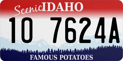 ID license plate 1O7624A
