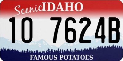 ID license plate 1O7624B