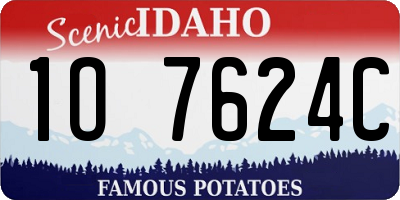 ID license plate 1O7624C