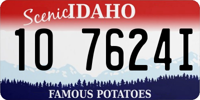 ID license plate 1O7624I