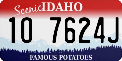 ID license plate 1O7624J