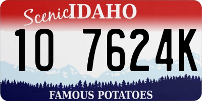 ID license plate 1O7624K