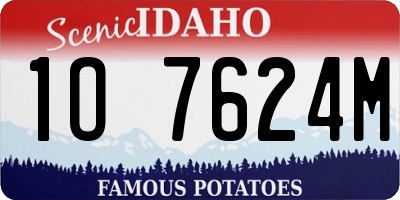 ID license plate 1O7624M