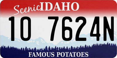 ID license plate 1O7624N