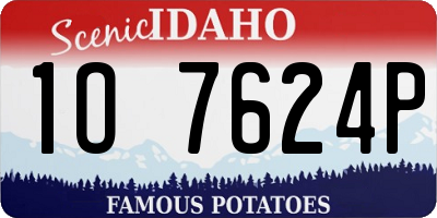 ID license plate 1O7624P