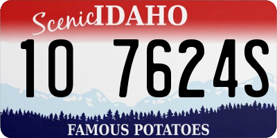 ID license plate 1O7624S