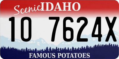 ID license plate 1O7624X