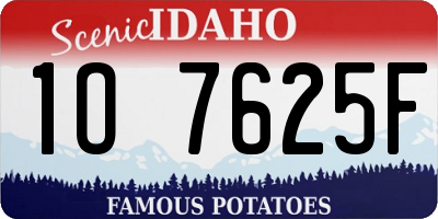 ID license plate 1O7625F
