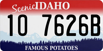 ID license plate 1O7626B
