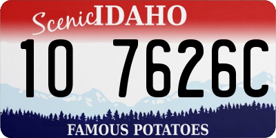 ID license plate 1O7626C