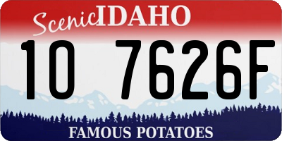 ID license plate 1O7626F