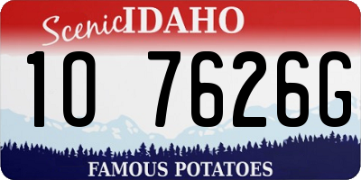ID license plate 1O7626G