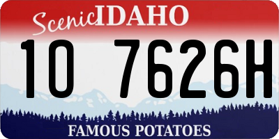 ID license plate 1O7626H