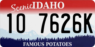 ID license plate 1O7626K