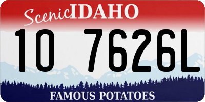 ID license plate 1O7626L