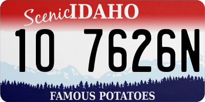 ID license plate 1O7626N