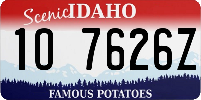 ID license plate 1O7626Z