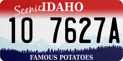ID license plate 1O7627A