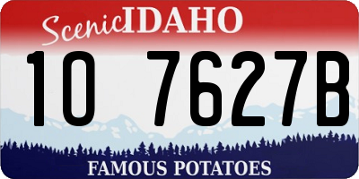 ID license plate 1O7627B