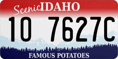 ID license plate 1O7627C