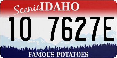 ID license plate 1O7627E