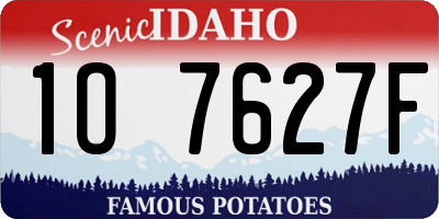ID license plate 1O7627F