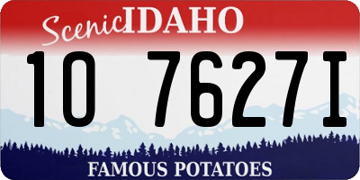 ID license plate 1O7627I
